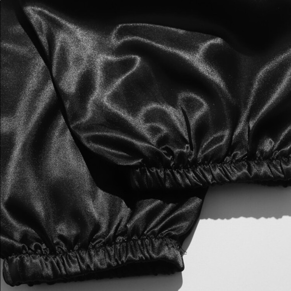 New Red & Black Satin Silk-Like Lace Pajama Set - Picture 5 of 6